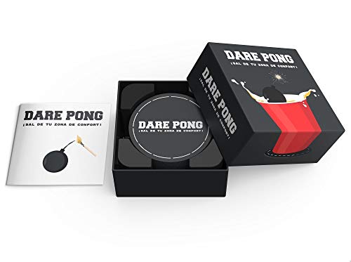 Dare Pong® - Una combinación de Beer Pong y de Prueba o Verdad. Juego para Beber ¡Novedad del 2021! Ideal para Fiestas, botellones, Festivales o como Regalo
