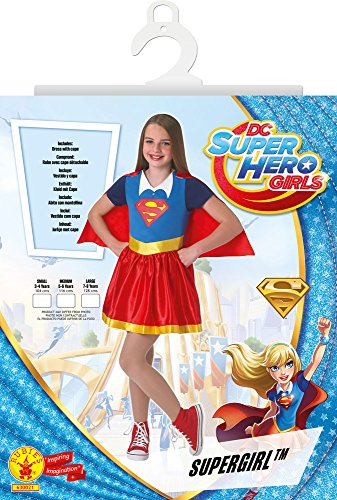 DC Comics - Disfraz de Supergirl oficial para niña, infantil 7-8 años (Rubie's 630021-L)