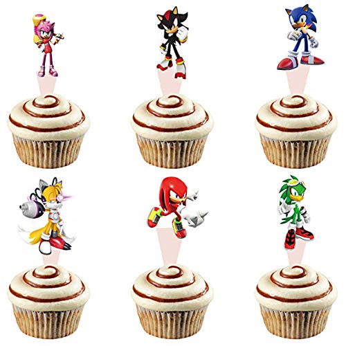 Decoraciones para fiesta de cumpleaños de Sonic Sonic The Hedgehog Banner de feliz cumpleaños Hedgehog Cake Toppers Sonic The Hedgehog Colgante Remolino Suministros para fiestas Decoración