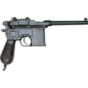 Denix Pistola Alemana Mauser Cal 4,63 1896 Réplica de Arma Falsa de Airsoft, Unisex Adulto, Negro, Un tamaño