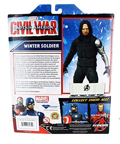 Diamond Select Juguete Marvel Select, Capitán América: Guerra Civil, Figura de acción del Soldado del Invierno