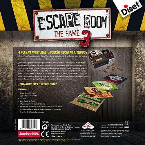 Diset - Escape Room the game 3 - Juego de mesa adulto a partir de 16 años