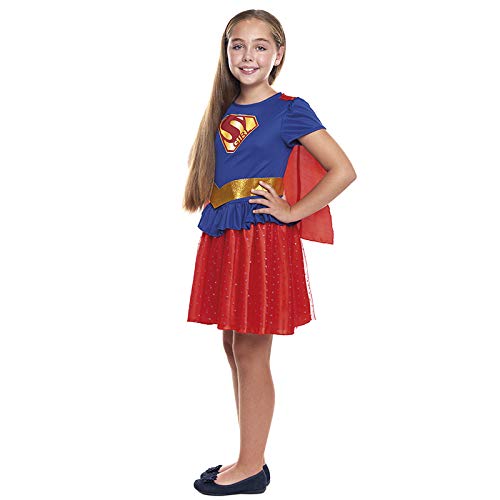 Disfraz Superheroína Niña con Capa Girl Super【Tallas Infantiles de 3 a 12 años】[Talla 10-12 años] | Disfraces Niñas Superhéroes Carnaval Halloween Regalos Niños Cosplay Cómics