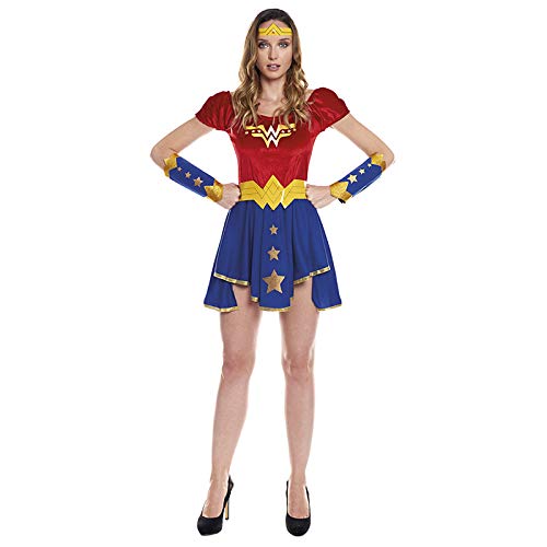Disfraz Superheroína Wonder Girl Mujer【Tallas Adulto S a L】[Talla M] | Disfraces Mujer Superhéroes Carnaval Halloween Regalos Chicas Cosplay Cómics