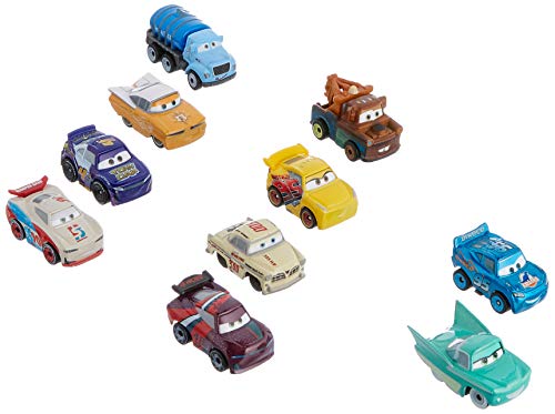 Disney Cars Pack de 10 Mini vehículos, Modelos Surtidos Pixar Cars (Mattel GKG08)