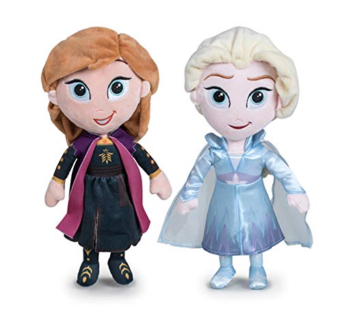 Disney - Pack 2 Peluches 11'81"30cm Princesas Frozen - Elsa + Anna Calidad Super Soft