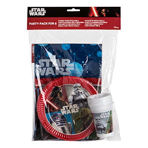 Disney - Pack de fiesta reciclable Star Wars: mantel, platos, vasos, servilletas (71911)