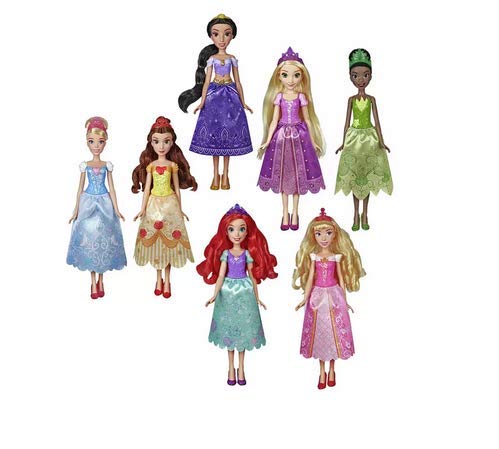 Disney Princess Party Dress Pack, Incluye Ariel, Aurora, Belle, Cinderella, Jasmine, Rapunzel, y Tiana Fashion Dolls