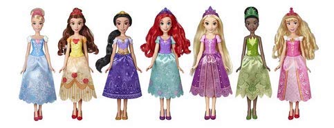 Disney Princess Party Dress Pack, Incluye Ariel, Aurora, Belle, Cinderella, Jasmine, Rapunzel, y Tiana Fashion Dolls