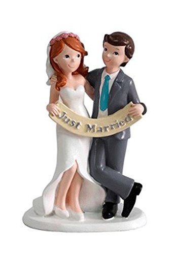 DISOK - Figura Pastel Just Married Recién Casados Figuras para el Pastel, Tartas Nupcial de Bodas Casados, Comprar Baratas Online Bodas Outlet