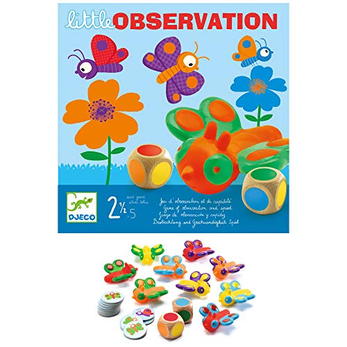 Djeco- Juegos de acción y reflejosJuegos educativosDJECOJuego Little Observation, Multicolor (15)