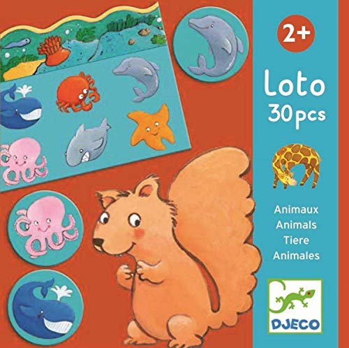 Djeco- Juegos de Mesa Educativos Loto Animales, Multicolor (DJ08120)