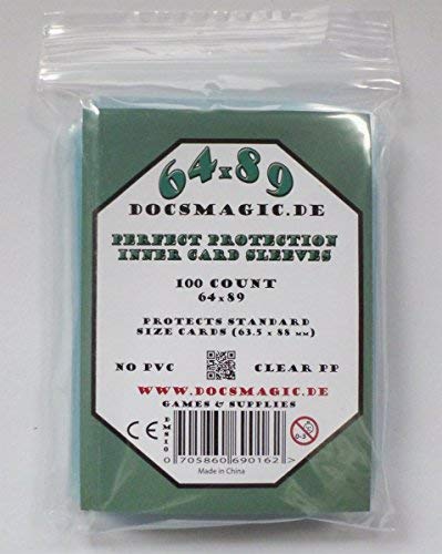 docsmagic.de 100 Protection Inner Card Sleeves Clear - 63,5 x 88 Standard Size 64 x 89