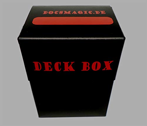 docsmagic.de Deck Box + 100 Double Mat Black Sleeves Standard - Caja & Fundas Negra - PKM - MTG
