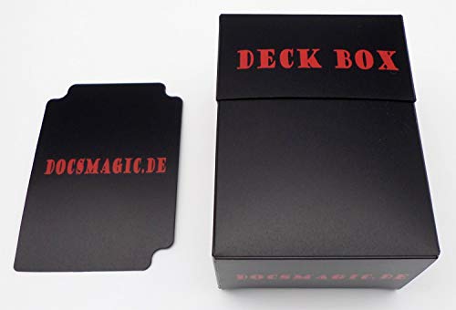 docsmagic.de Deck Box + 100 Double Mat Black Sleeves Standard - Caja & Fundas Negra - PKM - MTG
