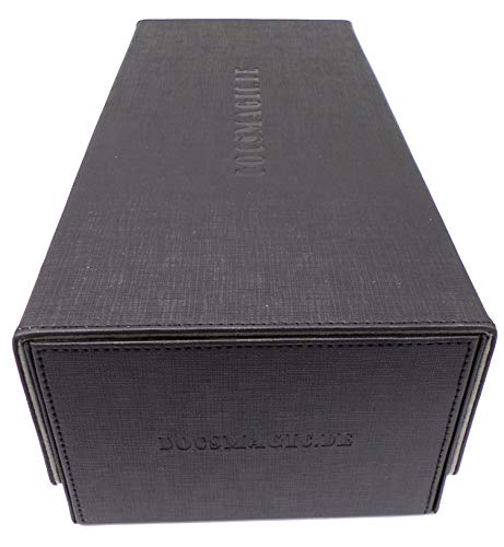 docsmagic.de Premium 2-Row Trading Card Storage Box Black + Trays & Divider - MTG PKM YGO - Tarjetas Coleccionables Caja de Almacenaje Negra