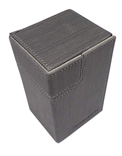 docsmagic.de Premium Magnetic Tray Box (80) Silver + Deck Divider - MTG - PKM - YGO - Caja Plata