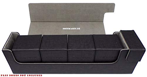 docsmagic.de Premium Magnetic Tray Long Box Black Large - Card Deck Storage - Caja Juegos Des Cartas Negra