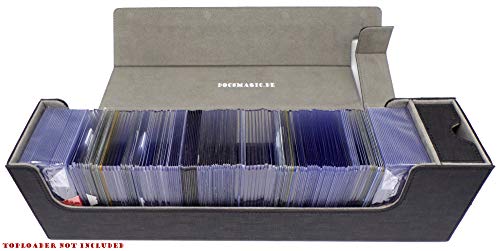 docsmagic.de Premium Magnetic Tray Long Box Black Large - Card Deck Storage - Caja Juegos Des Cartas Negra