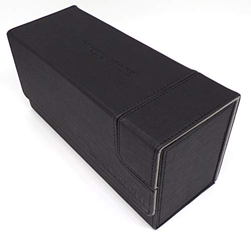 docsmagic.de Premium Magnetic Tray Long Box Black Small - Card Deck Storage - Caja Juegos Des Cartas Negra