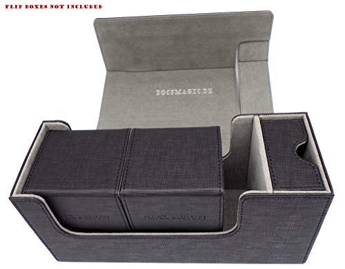 docsmagic.de Premium Magnetic Tray Long Box Black Small - Card Deck Storage - Caja Juegos Des Cartas Negra