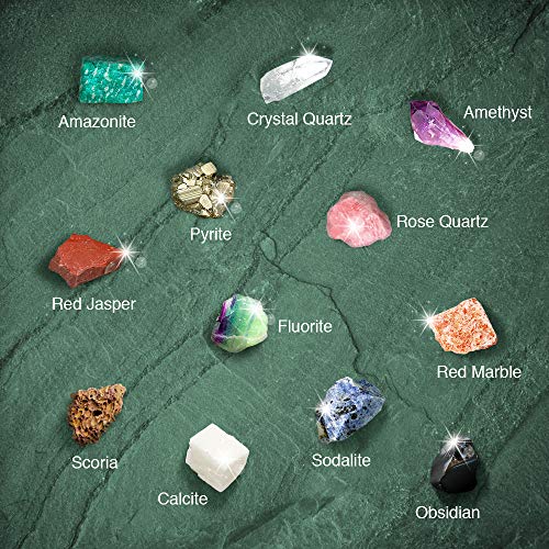 Dr. Daz Excavaciones Rocas Y Minerales Kit De Minerales Excavacion Ciencia Juguetes niños años 7 8 9 10 Geologia Piedras