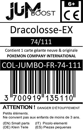 Dracolosse-EX 74/111 Jumbo - Jumboost X XY 3 Poing Furieux - Carte Géante
