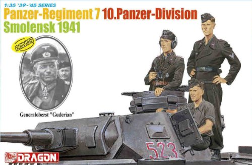 Dragon 500776655 Panzer-Regiment 7 10.Panzer-Division Smolensk 1941 - Soldados con metralleta en Miniatura (Escala 1:35)