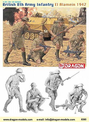 Dragon Models 1/35 - Infantería británica del 8º ejército, El Alamein 1942 (Juego de 4 Figuras)