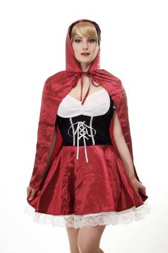 DRESS ME UP - L064/44 Disfraz Mujer caperucita roja barroco gótico Lolita cuento talla 44/L