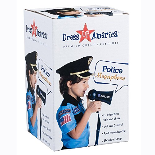 Dress Up America Police Juego de simulación del megáfono del Oficial de policía con Sonido de Sirena para niños, Color Azul (910)