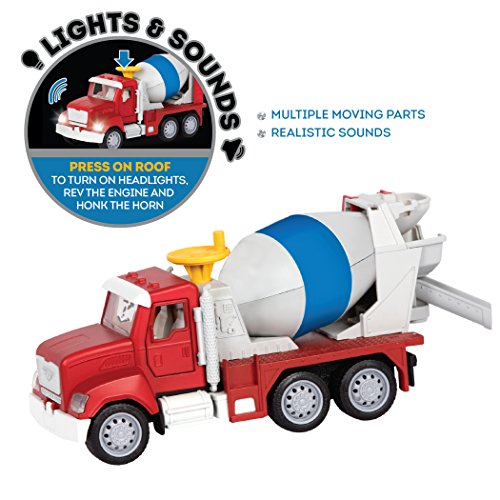 DRIVEN by Battat WH1014Z Micro Cemento Mezclador y Manivela – Camiones, Vehículos de Trabajo y Juguetes de Construcción para Niños a Partir de 3 años, Nylon/A