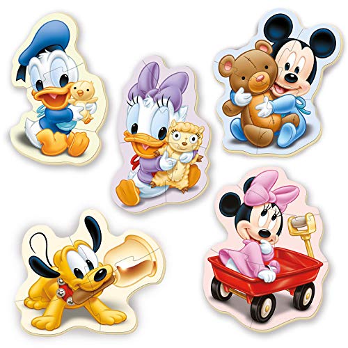 Educa- Baby Mickey Mouse 5 Puzzles Orogresivos de 3 a 5 Piezas, Multicolor (13813)