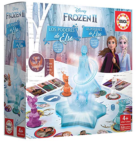 Educa Borrás-Frozen II Los Poderes de Elsa, juego de mesa con luz y sonidoy, a partir de 4 años, multicolor (18239) , color/modelo surtido