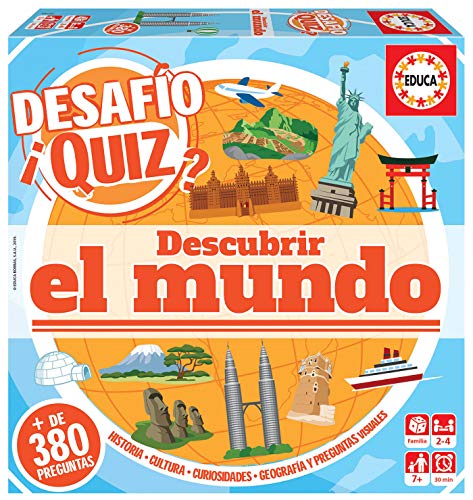 Educa- Desafio Quiz-Descubrir El Mundo Juego de Mesa, Multicolor (18218)