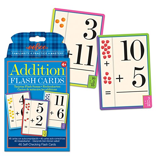 EeBoo- Juego educativo de Tarjetas flash cards- Sumas&Restas 15x10Eeboo, Multicolor (FLADD2) , color, modelo surtido