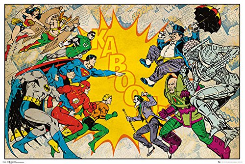 Empire Merchandising 676849 DC Comics, Heroes Vs Villanos, diseño de cómic, Póster, 91,5 x 61 cm de tamaño