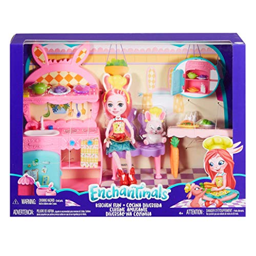 Enchantimals Bunny en cocina divertida, muñeca con mascota y accesorios (Mattel FRH47) , color/modelo surtido