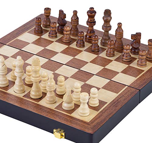 Engelhart Juego de ajedrez Madera Plegable Fresno 38.5 x 38.5 x 5.8 cm