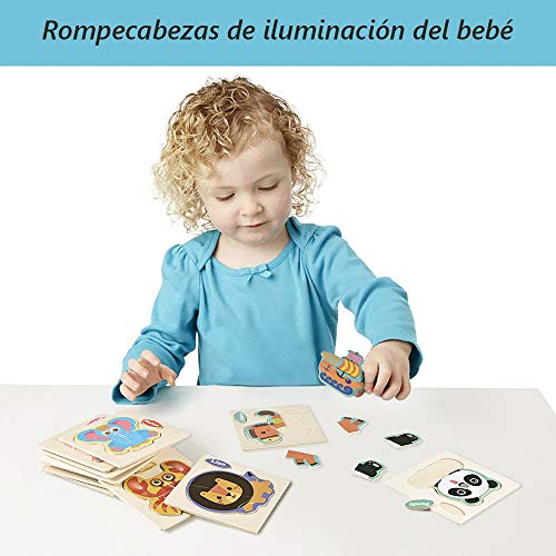 Fabu 16pz Puzzles de Madera Juguetes para Bebes, Habilidad Motora Fina Juego Educativos Rompecabezas Juegos Educativo Preescolar de Aprendizaje Temprano para Niños