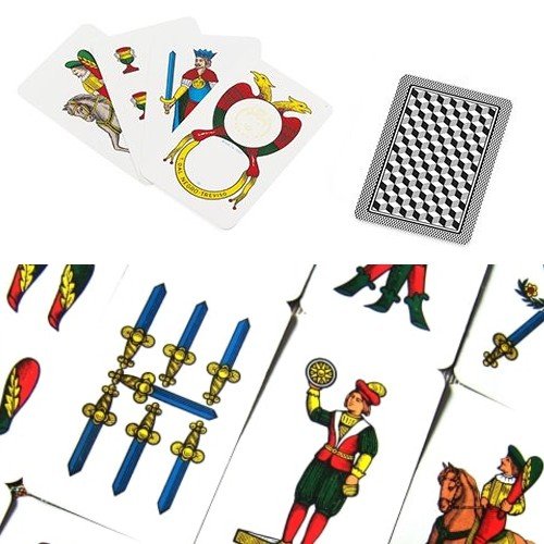 Fast World Shopping tarjetas Napoletane de juegos de mesa escoba plastificados briscola solitario