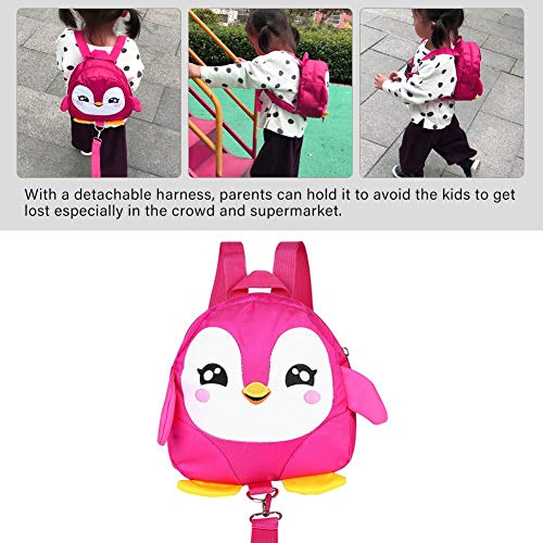 Fdit Socialme-EU Mochila de Pingüino de Dibujos Animados Lindo Bebé Arnés de Seguridad Mochila Toddler Anti-Perdido Bolsa Mochila Escuela para Niños(Rosa)