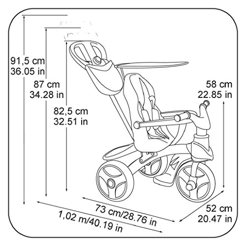 FEBER - Triciclo Baby Trike Easy Evolution, Color Rosa (Famosa 800009561)
