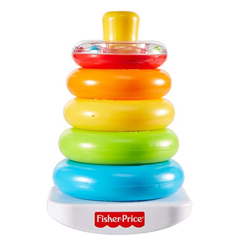 Fisher-Price Rock-a-Stack, juguete clásico de apilar aros para niños + 6 meses (Mattel GKD51)