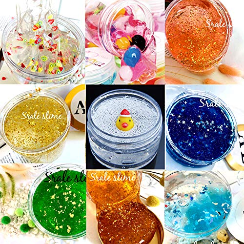 Fluffy Slime Kit de 12 Colores Crystal Slime con 10 Botellas de Brillantina para Niñas , Juguetes para Niños 4 Piezas de Juguete de Fruta para niños Mayores de 6+ años