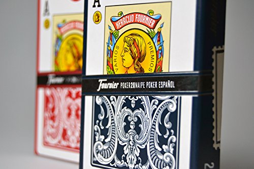 Fournier - Baraja poker español Nº 20, 55 cartas, surtido de colores azul o rojo (F21002)