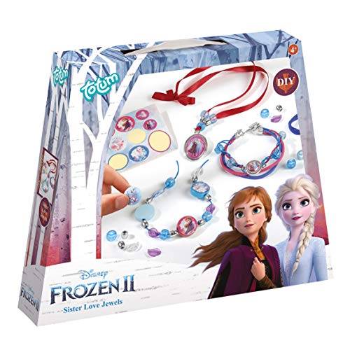 Frozen II Disney Juego de Manualidades para Hermanas con Hermosas Cuentas, Colgantes y Pegatinas de Anna y Elsa