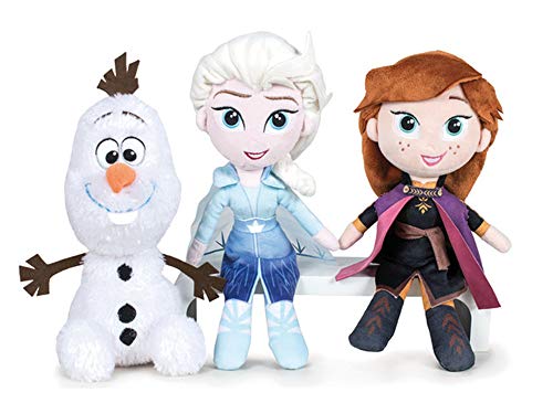 FS Peluches Frozen 2 Princesas y Olaf. Calidad Super Soft (20CM, Pack 3 Modelos)
