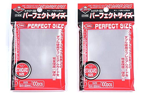 Fundas para Cartas de Juego Magic/Pokemon KMC Perfect Size - 200 Fundas (2 Paquetes de 100) Importación de Japón - Made in Japan