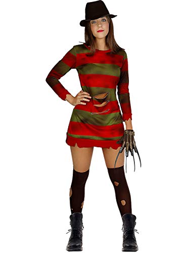 Funidelia | Disfraz de Freddy Krueger - Pesadilla en ELM Street Oficial para Mujer Talla S ▶ Freddy, Películas de Miedo, Pesadilla en ELM Street, Terror - Multicolor